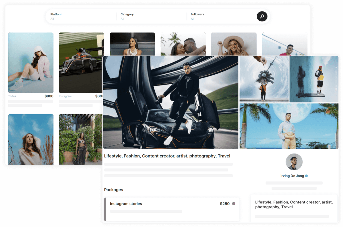 Influencer marketplace